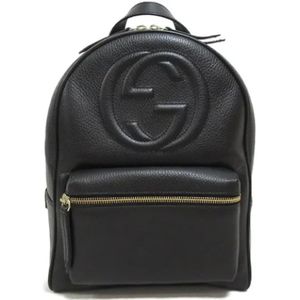 Gucci Vintage, Pre-owned, Dames, Zwart, ONE Size, Pre-owned Leather backpacks