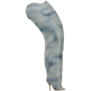 Y/Project, Denim over-de-knie laarzen Blauw, Dames, Maat:39 EU