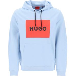 Hugo Boss, Sweatshirts & Hoodies, Heren, Blauw, XL, Katoen, Hoodies