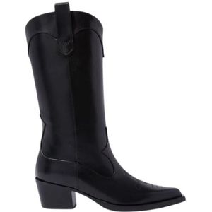 Scarosso, Schoenen, Dames, Zwart, 36 EU, Leer, Elegante Dolly Black Cowboy Laarzen