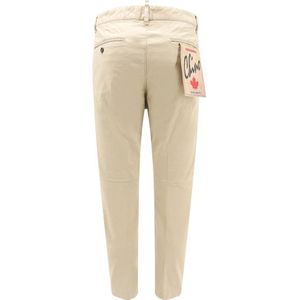 Dsquared2, Broeken, Heren, Beige, S, Katoen, Beige Broek met knoopsluiting