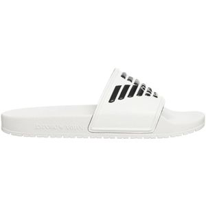 Emporio Armani, Damesband Slippers Lente/Zomer Collectie Wit, Heren, Maat:38 EU