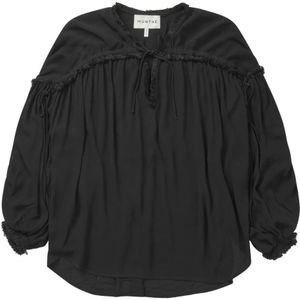 Munthe, Blouses & Shirts, Dames, Zwart, S, Observation Top & T-Shirt Zwart