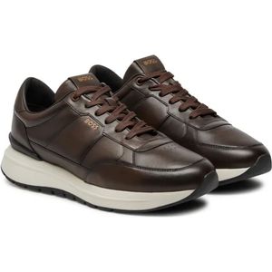 Hugo Boss, Schoenen, Heren, Bruin, 41 EU, Donkerbruine Leren Vrijetijdsschoenen