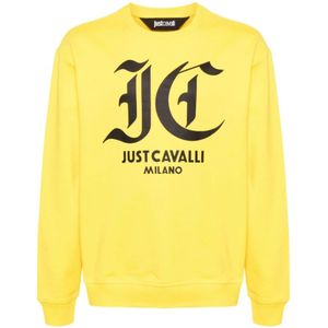 Just Cavalli, Truien, Heren, Geel, M, Katoen, Sweatshirts