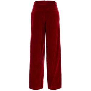 JW Anderson, Broeken, Dames, Rood, XS, Rode Fluwelen Broek