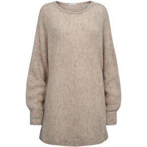 Designers Remix, Tijdloze Linnen Trui voor de Lente Beige, Dames, Maat:M