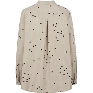 Apuntob, Blouses & Shirts, Dames, Beige, XS, Polka Dot Overhemd Beige