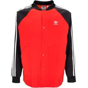 Adidas, Jassen, Heren, Oranje, XL, Leer, Windjack Rood/Zwart