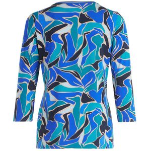 Betty Barclay, Tops, Dames, Blauw, S, Leer, Stijlvol Bedrukt Basis Shirt