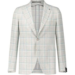 Tagliatore, Geruite Linnen Blend Blazer Veelkleurig, Heren, Maat:S