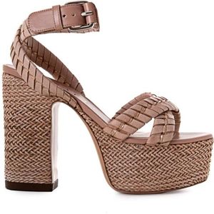 Casadei, Schoenen, Dames, Beige, 40 EU, Stijlvolle hoge hak sandalen