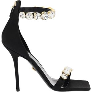 Versace, High Heel Sandalen Zwart, Dames, Maat:39 EU