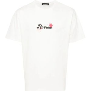 Barrow, Tops, Heren, Wit, L, Katoen, Witte Katoenen T-shirt met Logo Print