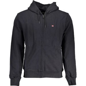 Napapijri, Sweatshirts & Hoodies, Heren, Zwart, S, Katoen, Elegante hoodie met lange mouwen