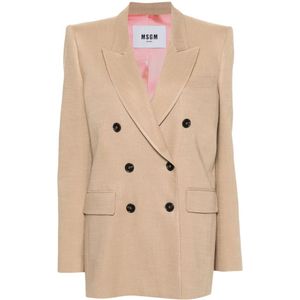 Msgm, Jas Beige, Dames, Maat:S