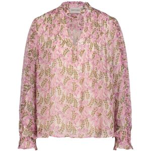 Fabienne Chapot, Blouses & Shirts, Dames, Roze, XL, Top met lange pofmouwen en ruchedetails