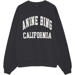 Anine Bing, Sweatshirts & Hoodies, Dames, Zwart, L, Katoen, Organisch Katoenen Sweatshirt