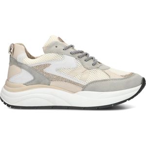 Lina Locchi, Schoenen, Dames, Veelkleurig, 39 EU, Suède, Beige Mesh Sneakers met Leren en Suède Panelen