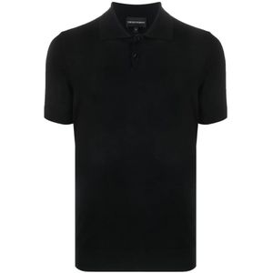 Emporio Armani, Tops, Heren, Zwart, XL, Wol, Polo Shirts