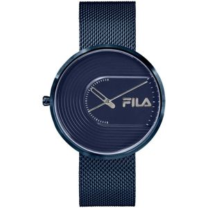 Fila, Blauwe Filastyle Quartz Horloge met Leren Band Blauw, Heren, Maat:ONE Size
