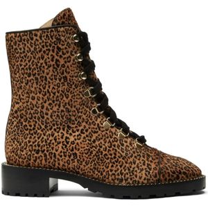 Stuart Weitzman, Upgrade je combat boot game met moderne hardware-accenten Bruin, Dames, Maat:36 EU