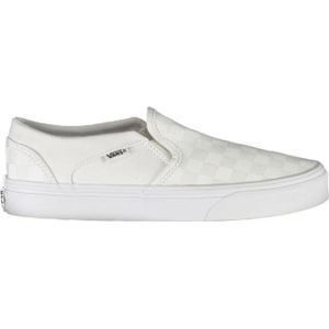 Vans, Schoenen, Heren, Wit, 38 1/2 EU, Polyester, Witte polyester sportschoenen met elastiek, contrastdetails, logo