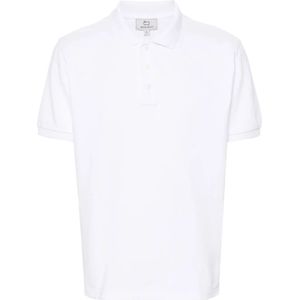 Woolrich, Tops, Heren, Wit, XL, Katoen, Wit Poloshirt Logo Print
