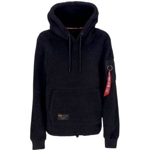 Alpha Industries, Sweatshirts & Hoodies, Dames, Zwart, M, Zwarte Teddy Hoodie voor Dames