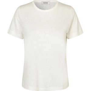 Modström, Tops, Dames, Wit, XS, Linnen, Wit Basis Linnen T-shirt Holt