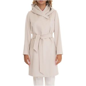 Max Mara Studio, Mantels, Dames, Wit, S, Stijlvolle Winterjas voor Vrouwen