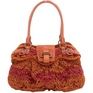 Salvatore Ferragamo Pre-owned, Pre-owned Wool handbags Oranje, Dames, Maat:ONE Size