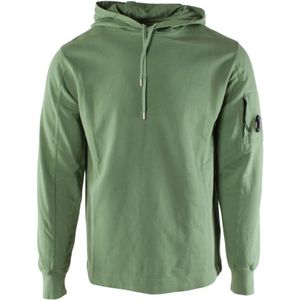 C.p. Company, Sweatshirts & Hoodies, Heren, Groen, M, Katoen, Groene Fleece Sweater voor Heren