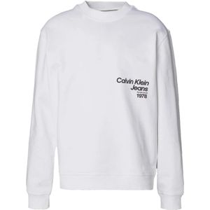 Calvin Klein Jeans, Sweatshirts & Hoodies, Heren, Wit, L, Katoen, Sweatshirts