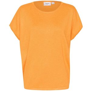 Saint Tropez, Truien, Dames, Oranje, M, Abrikoos Melange Gebreide Trui