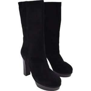 Marni Pre-owned, Pre-owned, Dames, Zwart, 39 EU, Suède, Pre-owned Suede boots