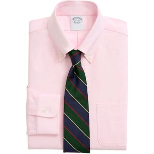 Brooks Brothers, Roze Regular Fit Oxford Overhemd met Button-Down Kraag Roze, Heren, Maat:2XL