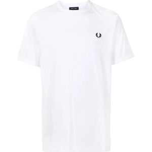 Fred Perry, Tops, Heren, Wit, XS, T-Shirts