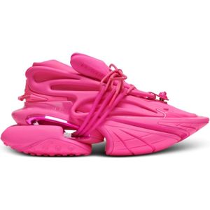 Balmain, Schoenen, Dames, Roze, 37 EU, Leer, Eenhoorn trainers in neopreen en rubberen leer