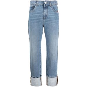 Amish, Lichtblauwe Straight-Leg Jeans Blauw, Dames, Maat:W29