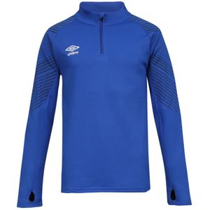 Umbro, Lange Mouw Half Zip Sport T-shirt Blauw, Heren, Maat:L