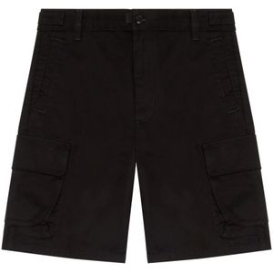 Diesel, Twill cargo shorts in cotton Zwart, Heren, Maat:3XL