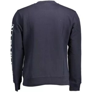 Napapijri, Sweatshirts & Hoodies, Heren, Blauw, S, Katoen, Blauw Logo Sweatshirt Stijlvol Comfort