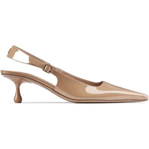 Jimmy Choo, Schoenen, Dames, Beige, 36 EU, Leer, Patent Leren Slingback Drop Hiel