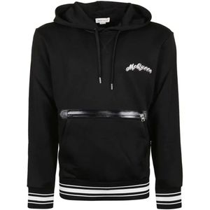Alexander McQueen, Sweatshirts & Hoodies, Heren, Zwart, S, Katoen, Trendy Logo Hoodie