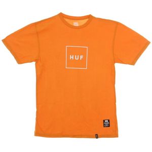 Huf, Tops, Heren, Oranje, L, Essentials Box Logo T-Shirt