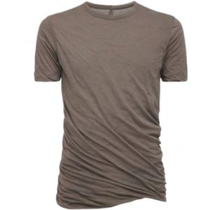 Rick Owens, Dust Double Tee - Kortemouw Dubbellaags T-Shirt Grijs, Heren, Maat:S