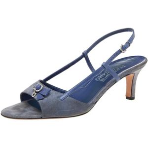 Salvatore Ferragamo Pre-owned, Pre-owned, Dames, Blauw, 40 EU, Leer, Pre-owned Leather sandals