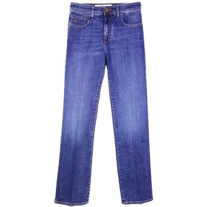 Jacob Cohën, Jeans, Heren, Blauw, W26, Katoen, High-waisted Kate straight fit jeans