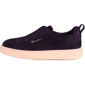 Santoni, Schoenen, Heren, Blauw, 41 EU, Suède, Victor-sey Loafer in Donkerblauw Suède